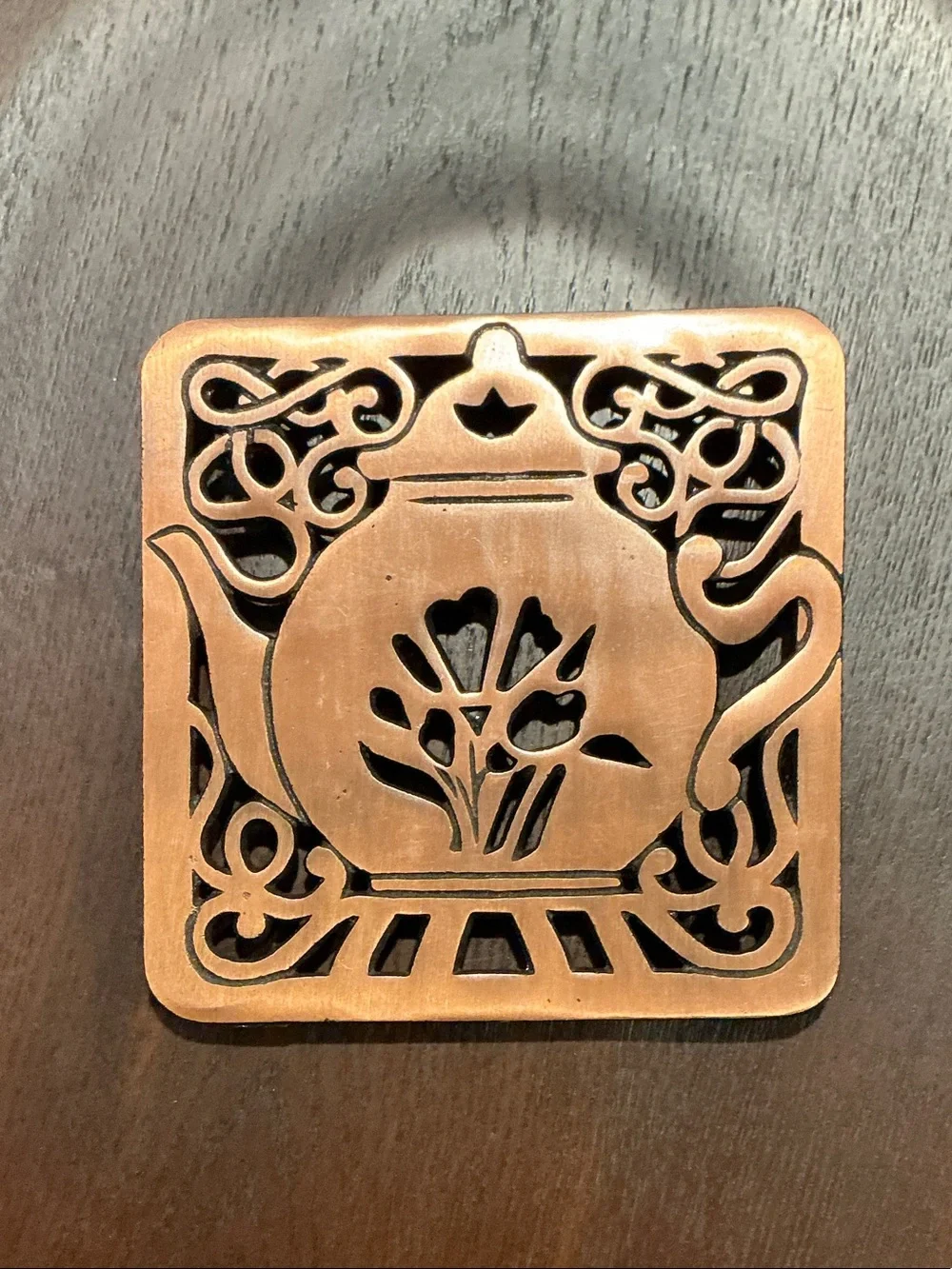 Copper Teapot Trivet - Warm Copper Finish
